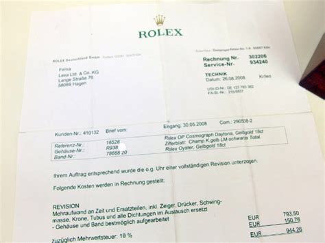 fake rolex rechnung